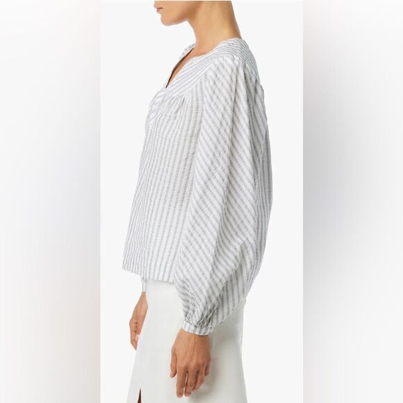 Joe's Jeans Suzie Blouse Cotton Ella Stripe Shirt M NWT - Picture 2 of 11